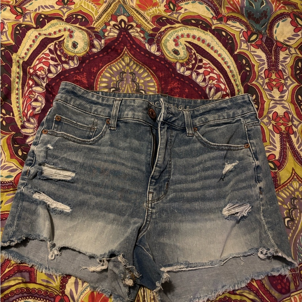 American Eagle Outfitters Ripped Blue Jean Shorts